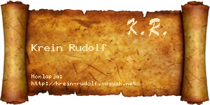 Krein Rudolf névjegykártya
